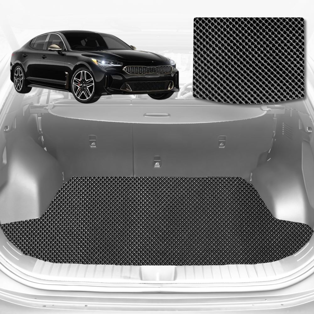 6D Diamond Car Boot Mat for Kia Stinger CK2017-Current-Sedan-Cargo Mat-Black-Outback GT