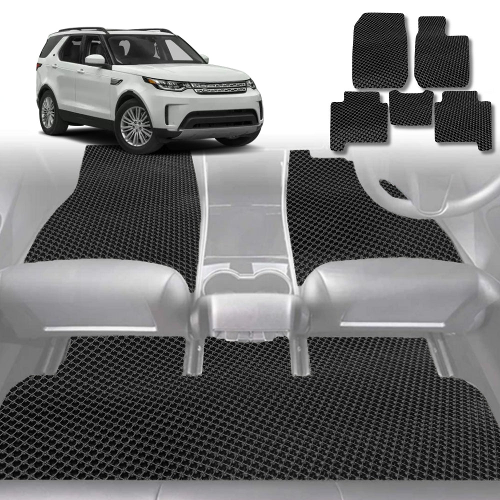 6D Diamond Car Floor Mats for Land Rover Discovery (D4)2009-2017-Ultimate Set-Black-Outback GT