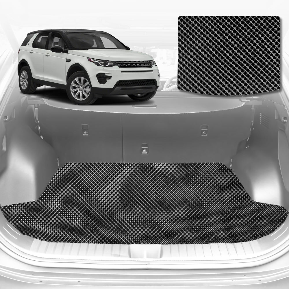 6D Diamond Car Boot Mat for Land Rover Discovery Sport L5502014-2019-(3rd Row folded/5 seater)-Cargo Mat-Black-Outback GT
