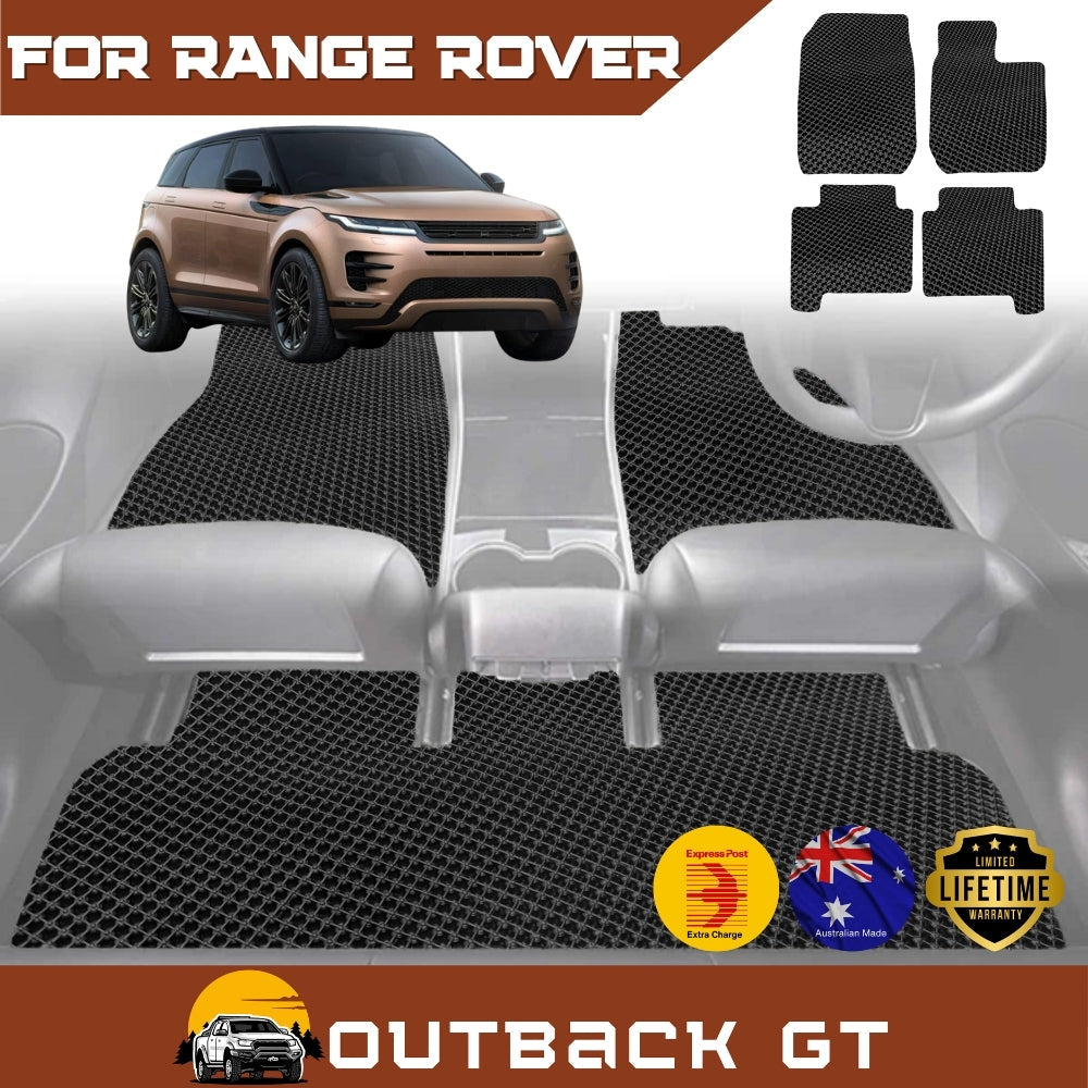 6D Diamond Car Floor Mats for Land Rover Range Rover Evoque 2018-Current Full Set | Heavy Duty Carpet Liner