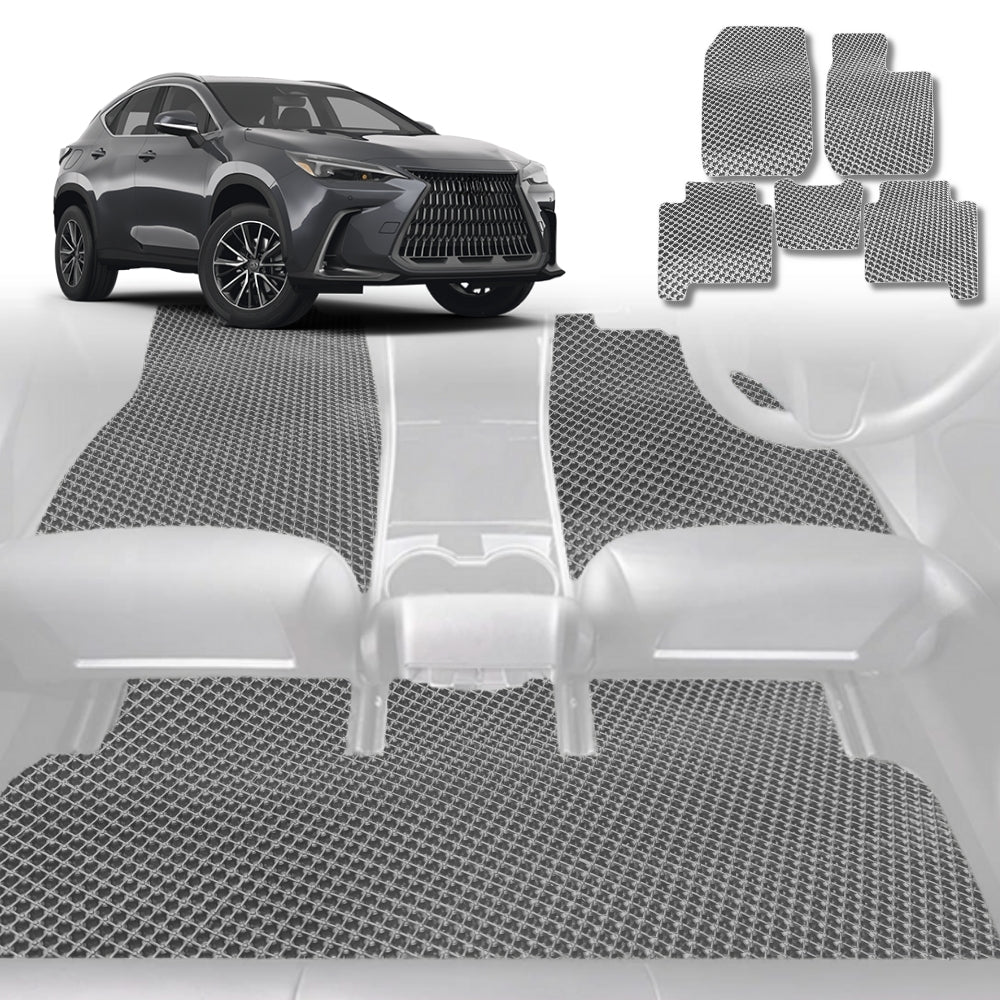 6D Diamond Car Floor Mats for Lexus NX 2022-Current-Full Set-Grey-Outback GT