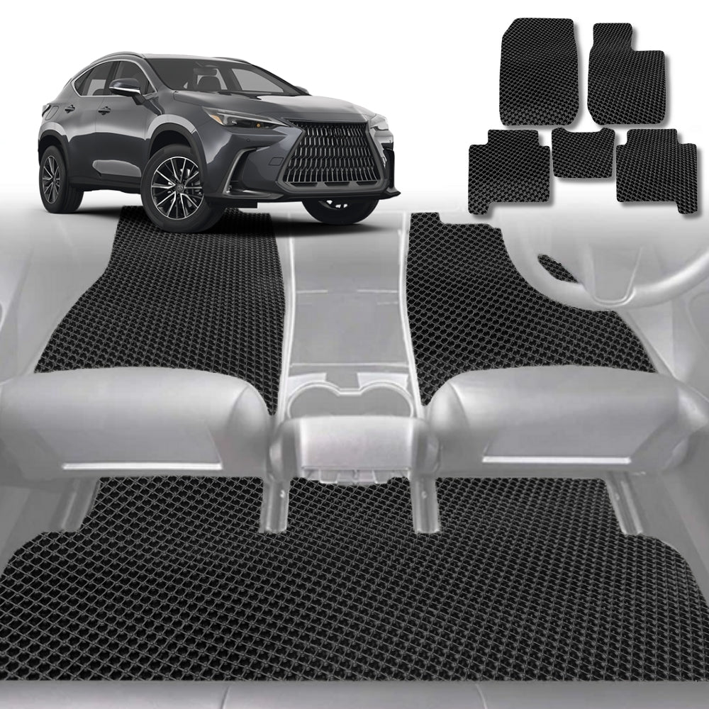 6D Diamond Car Floor Mats for Lexus NX 2022-Current-Full Set-Black-Outback GT