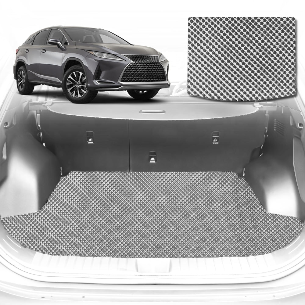 6D Diamond Car Boot Mat for Lexus RX (20R, 25R, 26R)2015-2022-(3rd Row seats up/7 seater)-Cargo Mat-Grey-Outback GT