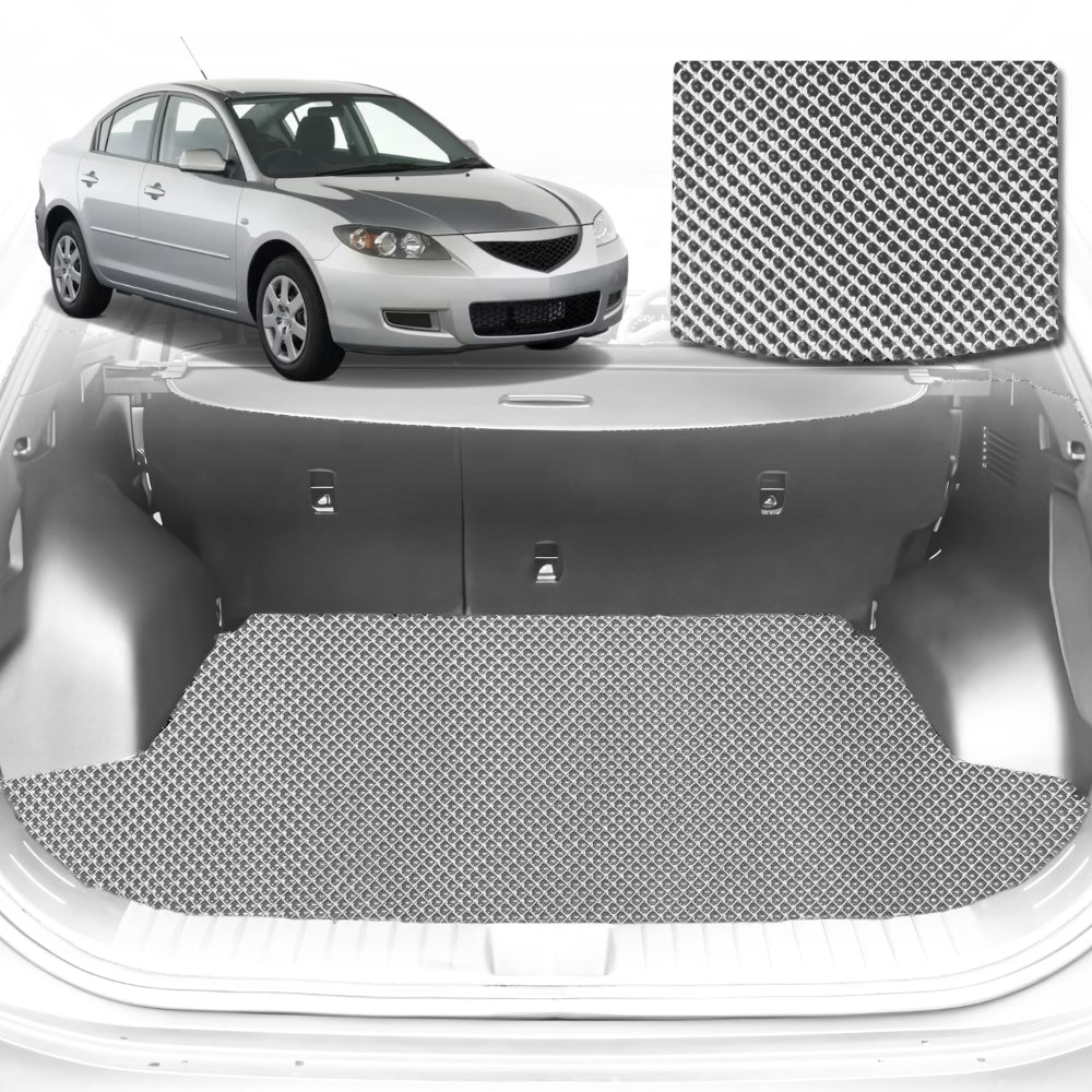 6D Diamond Car Boot Mat for Mazda 3 2004-2009-Cargo Mat-Grey-Outback GT
