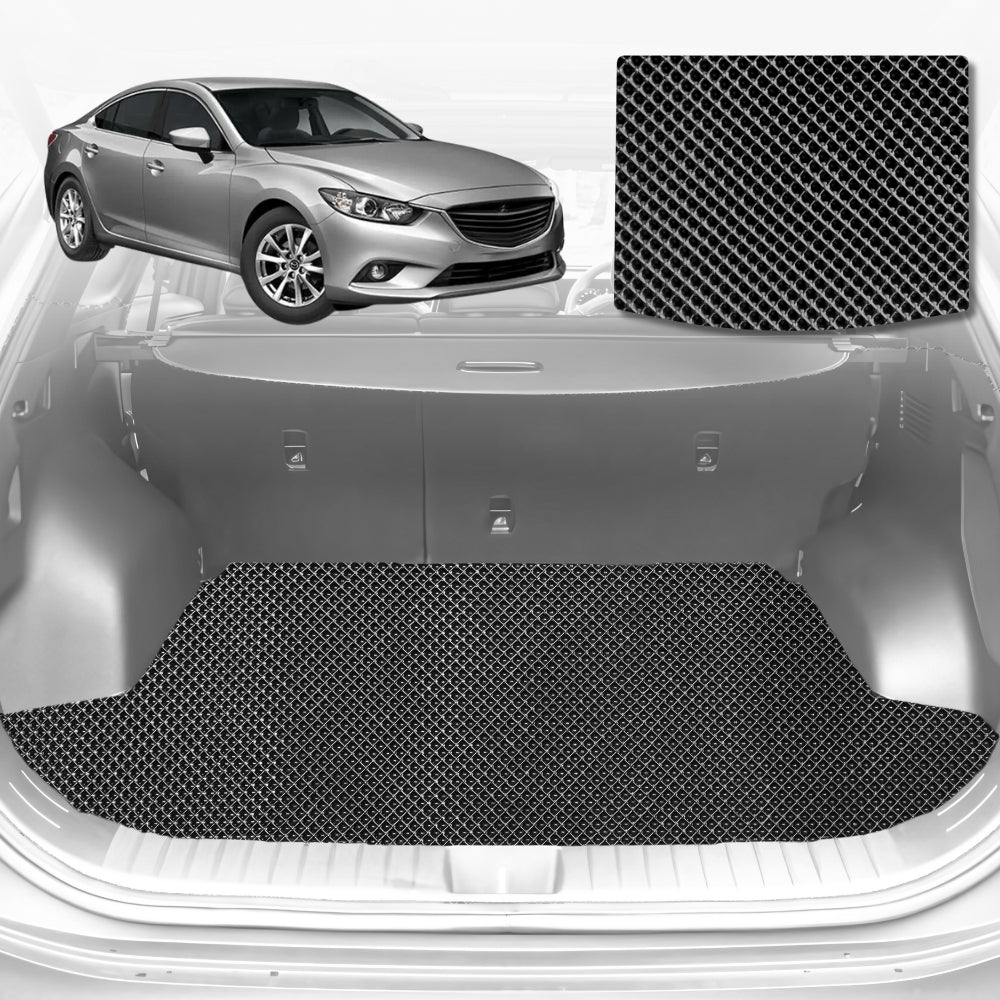 6D Diamond Car Boot Mat for Mazda 6 (GH)2008-2012-Hatch-Cargo Mat-Black-Outback GT