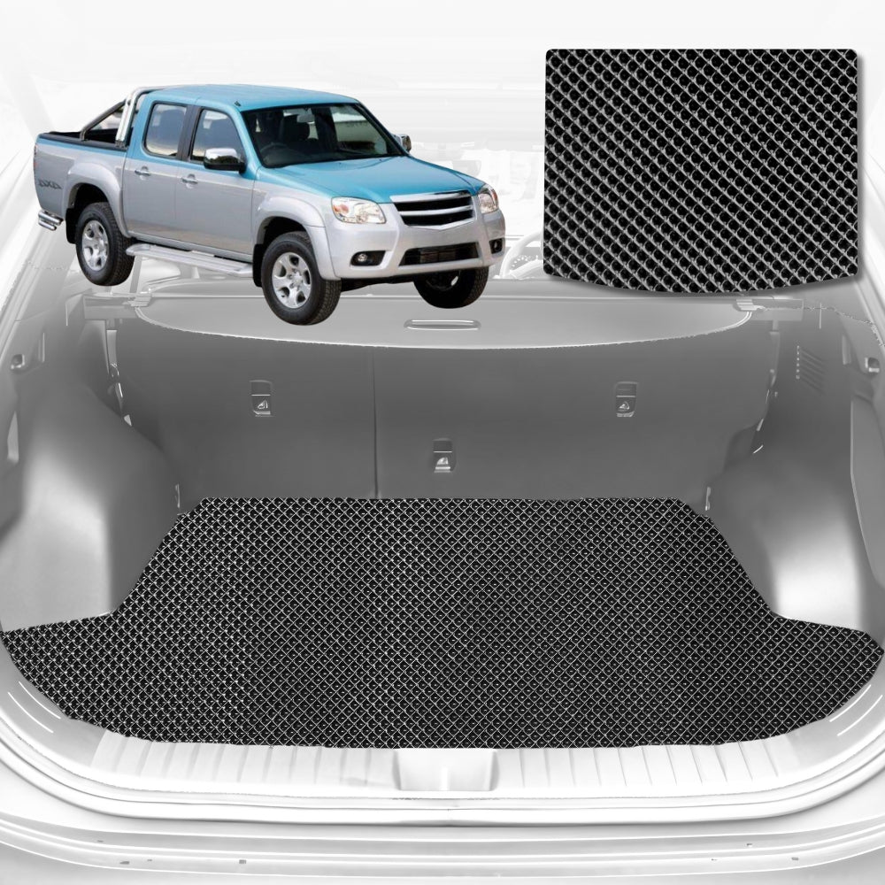 6D Diamond Car Boot Mat for Mazda BT-50 (J97M)2006-2011-Cargo Mat-Black-Outback GT