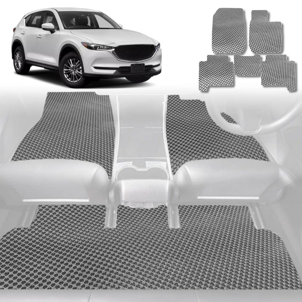 6D Diamond Car Floor Mats for Mazda CX-5 2012-2017-Full Set-Grey-Outback GT