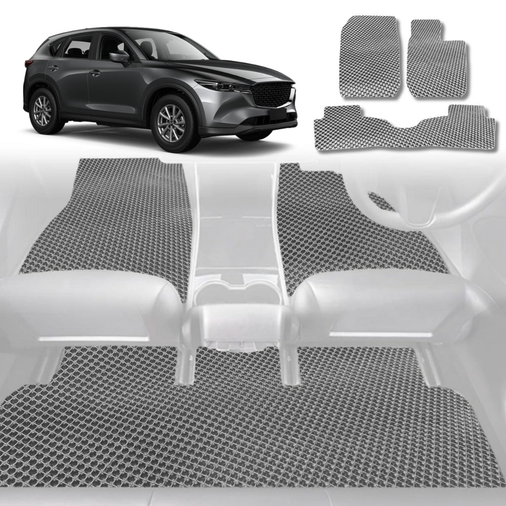 6D Diamond Car Floor Mats for Mazda CX-5 2017-Current-Full Set-Grey-Outback GT