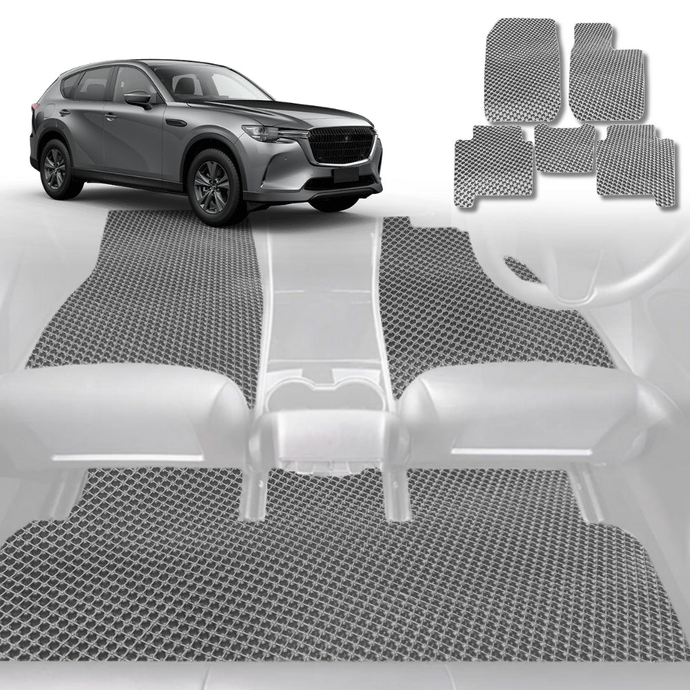 6D Diamond Car Floor Mats for Mazda CX-60 2022-Current-Full Set-Grey-Outback GT