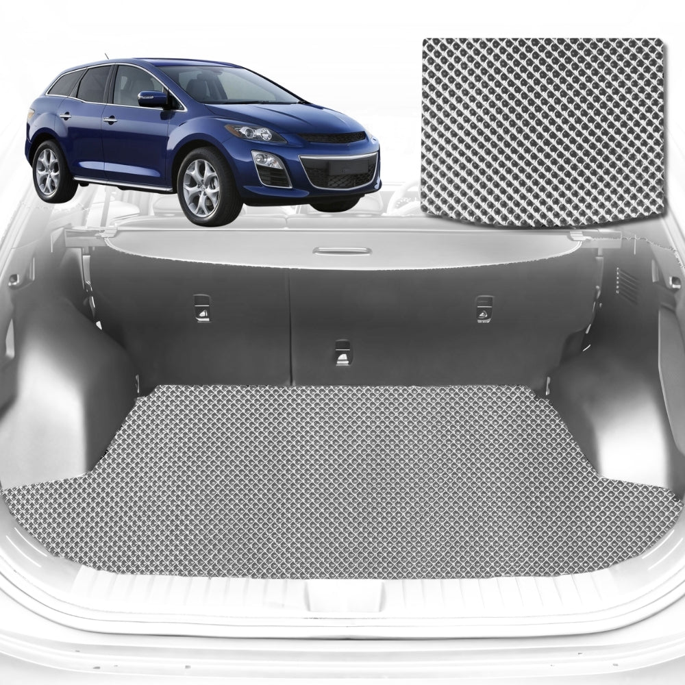 6D Diamond Car Boot Mat for Mazda CX-7 ER2006-2012-Cargo Mat-Grey-Outback GT