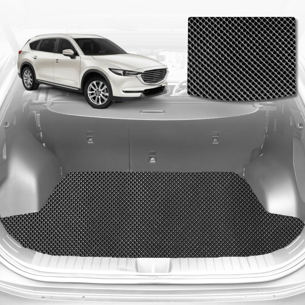 6D Diamond Car Boot Mat for Mazda CX-8 (KG)2018-Current-Cargo Mat-Black-Outback GT