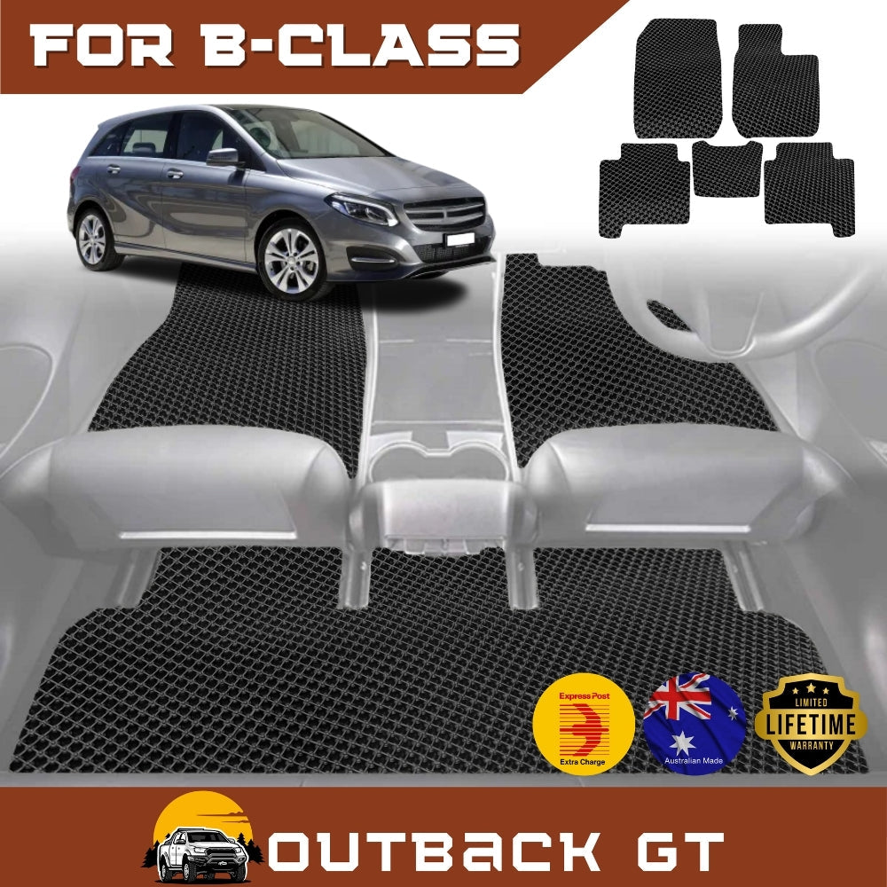 6D Diamond Car Floor Mats for Mercedes-Benz B-Class (W246)2011-2018 Full Set | Heavy Duty Carpet Liner