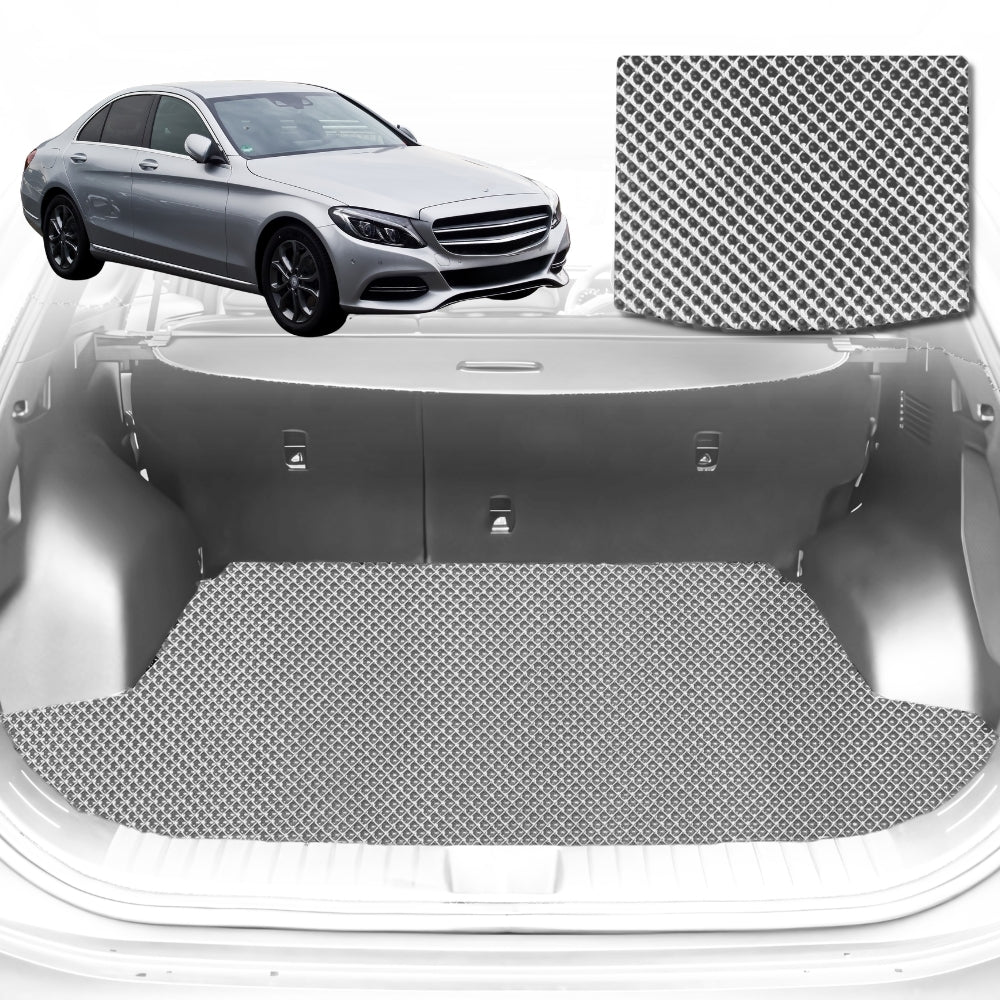 6D Diamond Car Boot Mat for Mercedes-Benz C-class Sedan (W205)2014-2021-Sedan-Cargo Mat-Grey-Outback GT