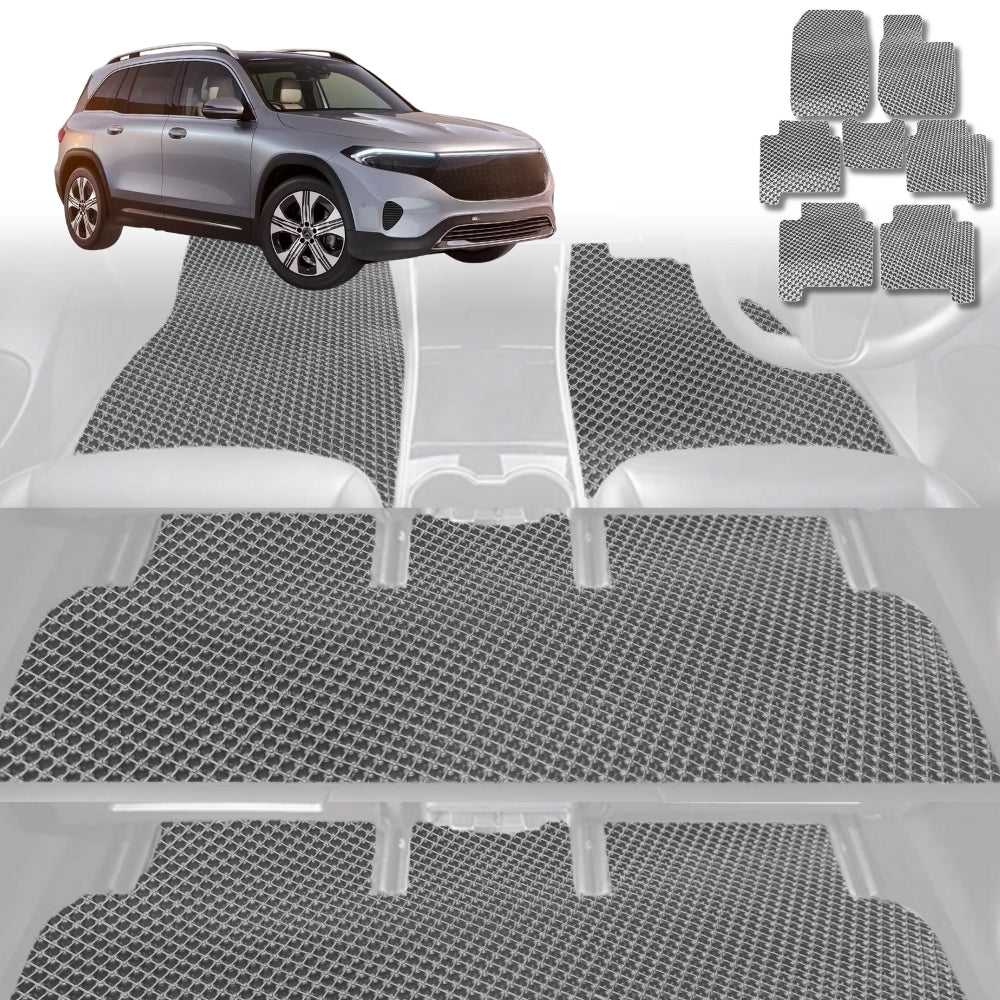 6D Diamond Car Floor Mats for Mercedes-Benz EQA SUV 2021-Current-Ultimate Set-Grey-Outback GT