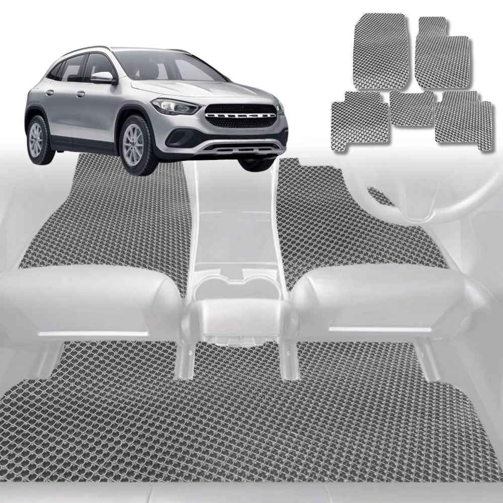 6D Diamond Car Floor Mats for Mercedes-Benz GLA SUV (H247)2020-Current-Full Set-Grey-Outback GT