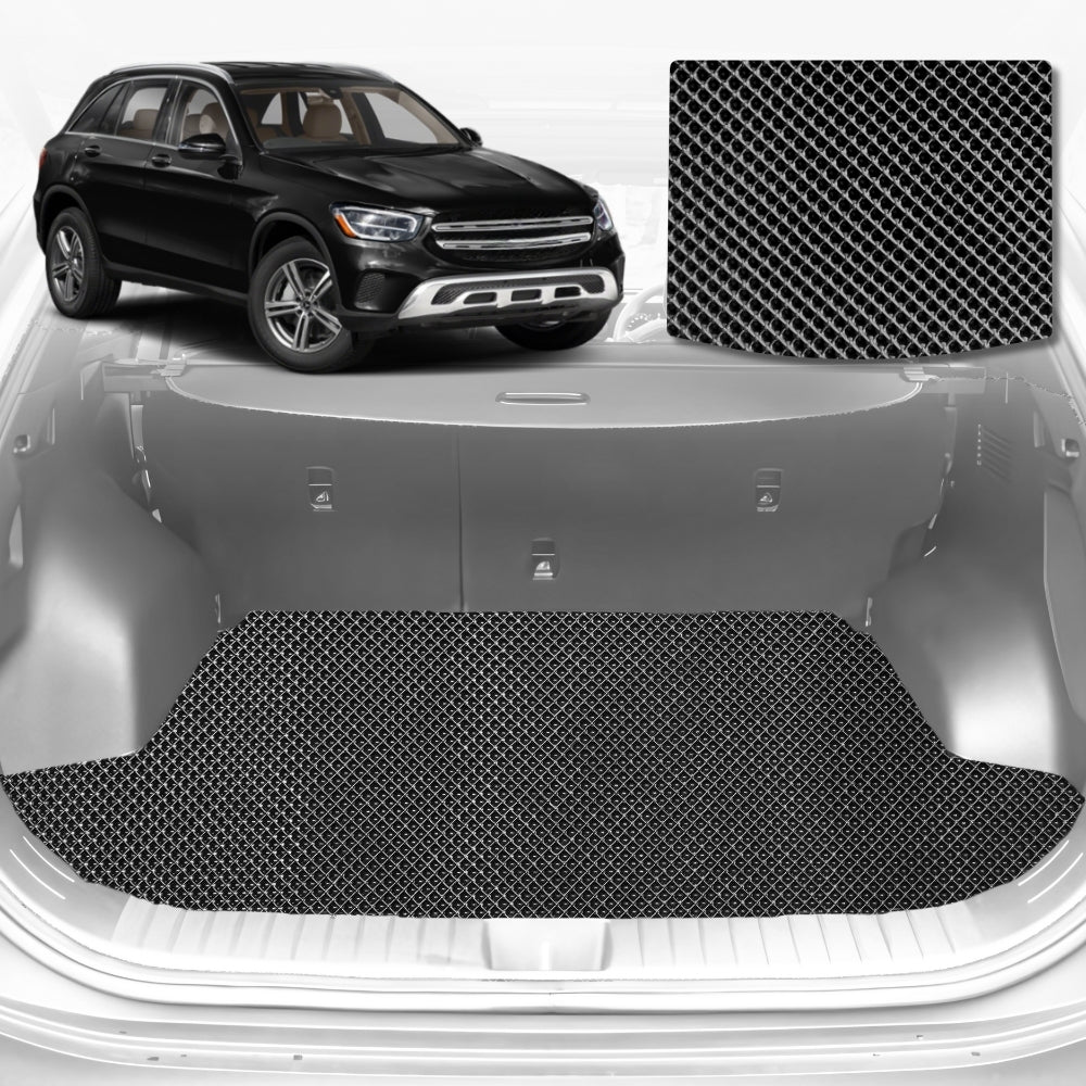 6D Diamond Car Boot Mat for Mercedes-Benz GLC SUV (X253)2015-2022-Cargo Mat-Black-Outback GT