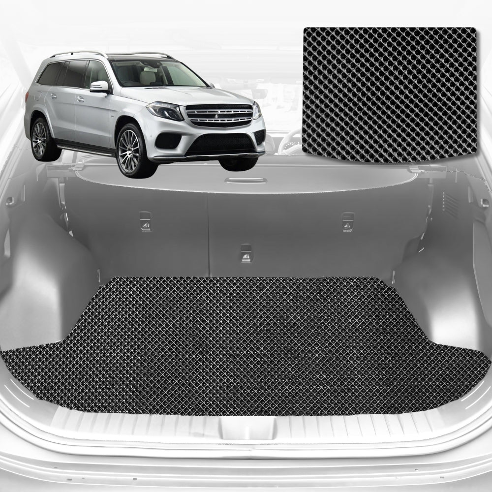 6D Diamond Car Boot Mat for Mercedes-Benz GLS-Class (X166)2012-2019-(3rd Row seats up/7 seater)-Cargo Mat-Black-Outback GT