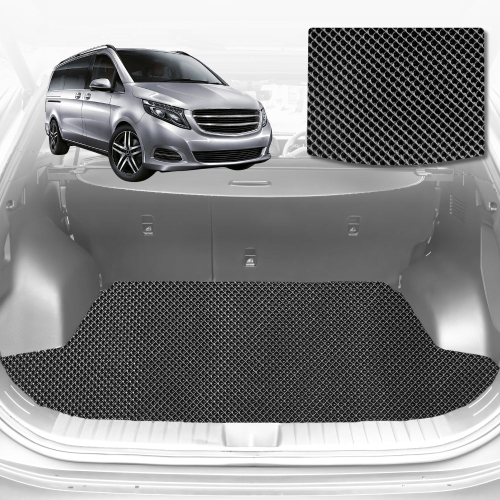 6D Diamond Car Boot Mat for Mercedes-Benz V-Class (3rd Gen, W447)2014-Current-Cargo Mat-Black-Outback GT