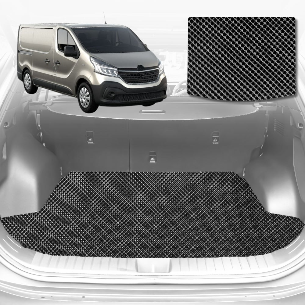 6D Diamond Car Boot Mat for Renault Trafic (X82)2014-Current-Cargo Mat-Black-Outback GT