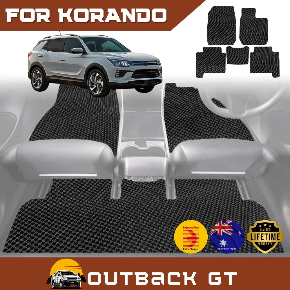 6D Diamond Car Floor Mats for SsangYong Korando 2019-Current Full Set | Heavy Duty Carpet Liner