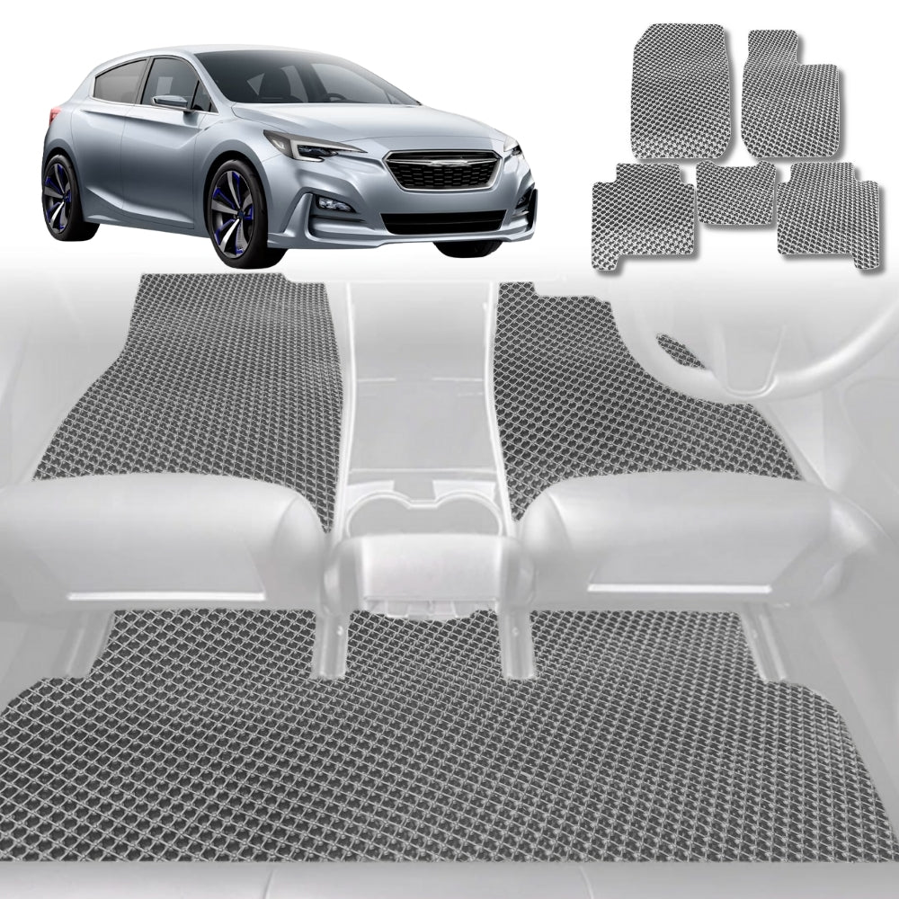 6D Diamond Car Floor Mats for Subaru Impreza 2016-Current-Full Set-Grey-Outback GT