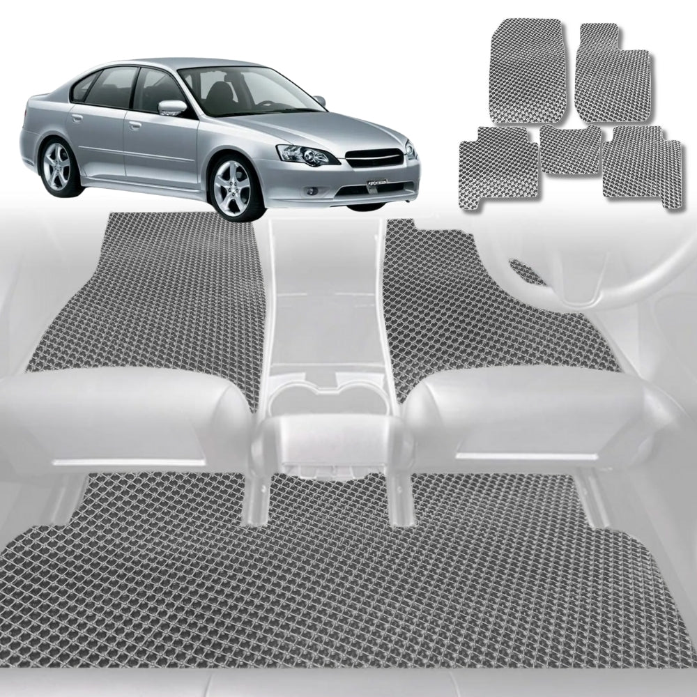 6D Diamond Car Floor Mats for Subaru Liberty 2015-2020-Full Set-Grey-Outback GT