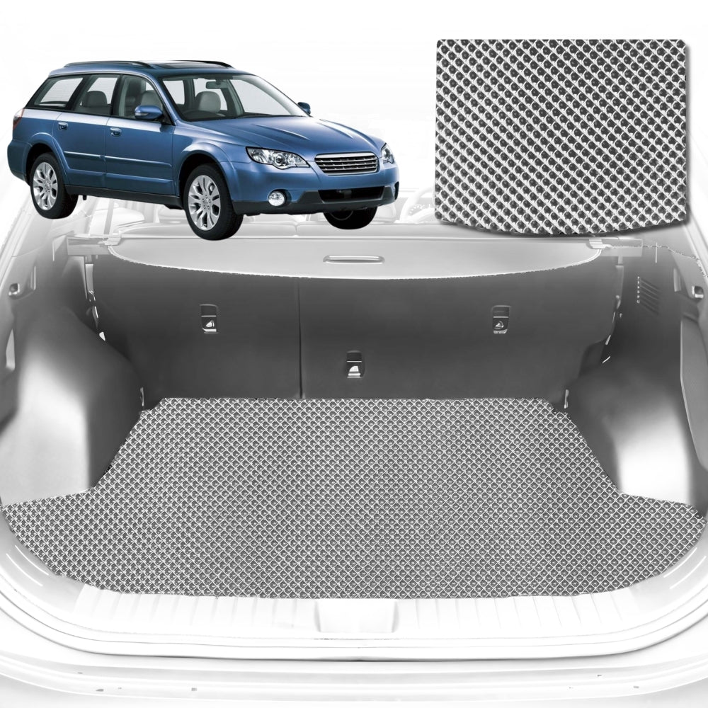 6D Diamond Car Boot Mat for Subaru Outback 3GEN2003-2009-Wagon-Cargo Mat-Grey-Outback GT