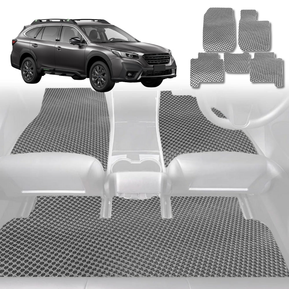 6D Diamond Car Floor Mats for Subaru Outback 2021-Current-Full Set-Grey-Outback GT