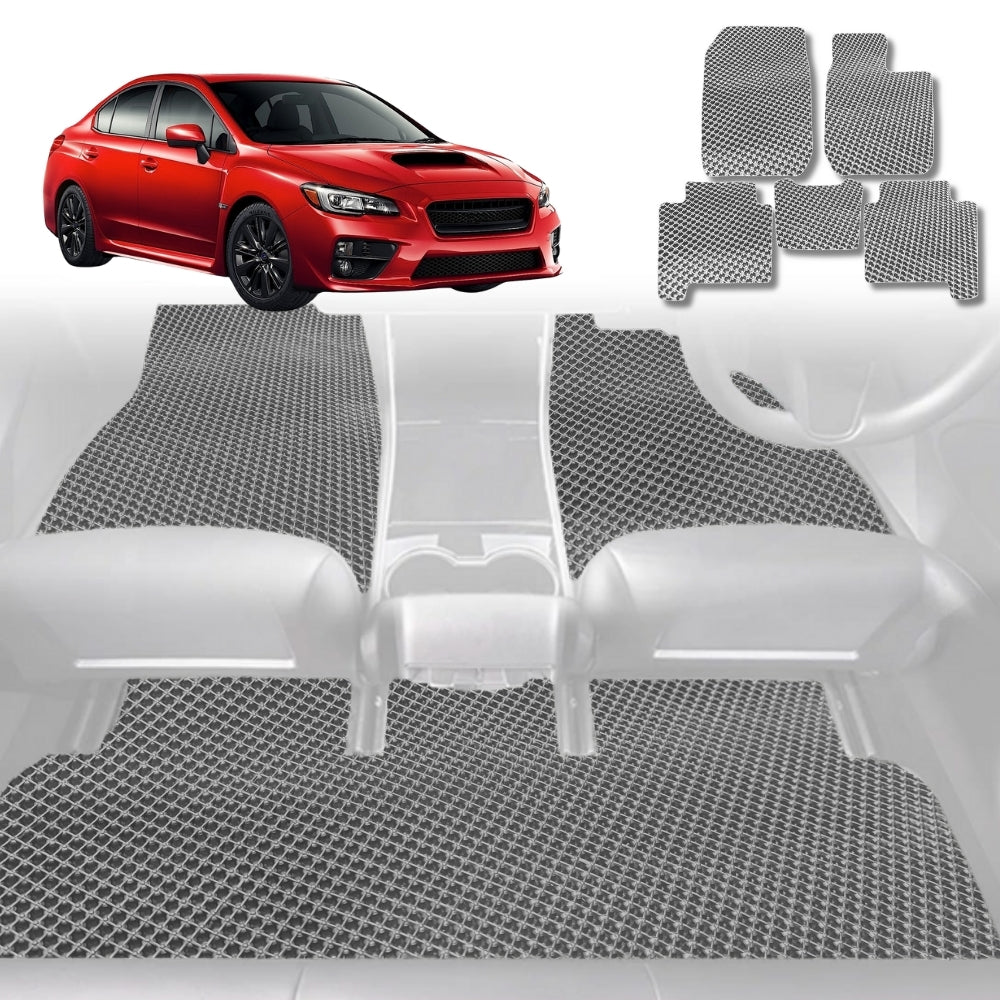 6D Diamond Car Floor Mats for Subaru WRX 2014-2021-Full Set-Grey-Outback GT