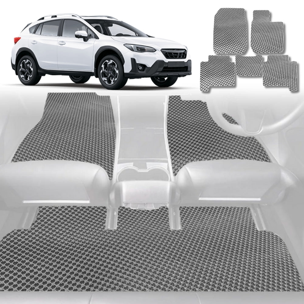 6D Diamond Car Floor Mats for Subaru XV 2012-2017-Full Set-Grey-Outback GT