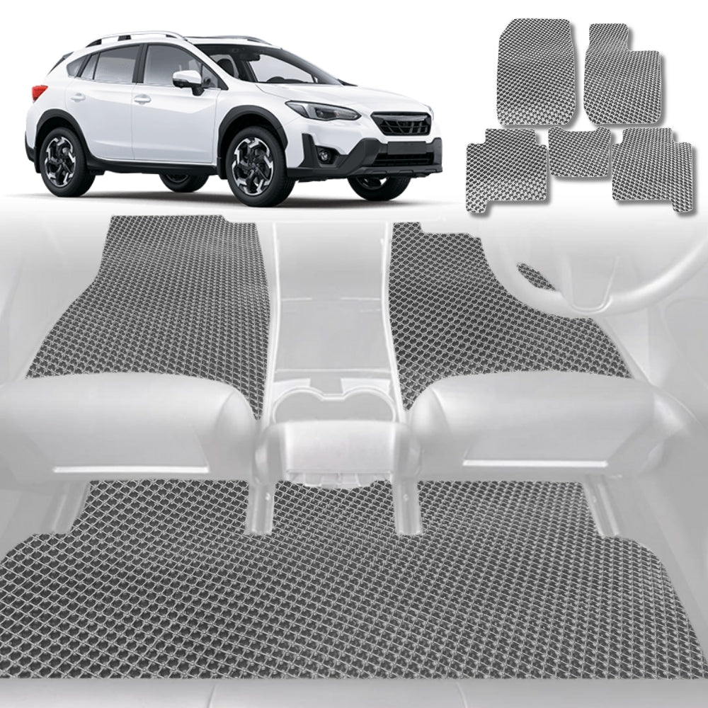 6D Diamond Car Floor Mats for Subaru XV 2017-2022-Full Set-Grey-Outback GT