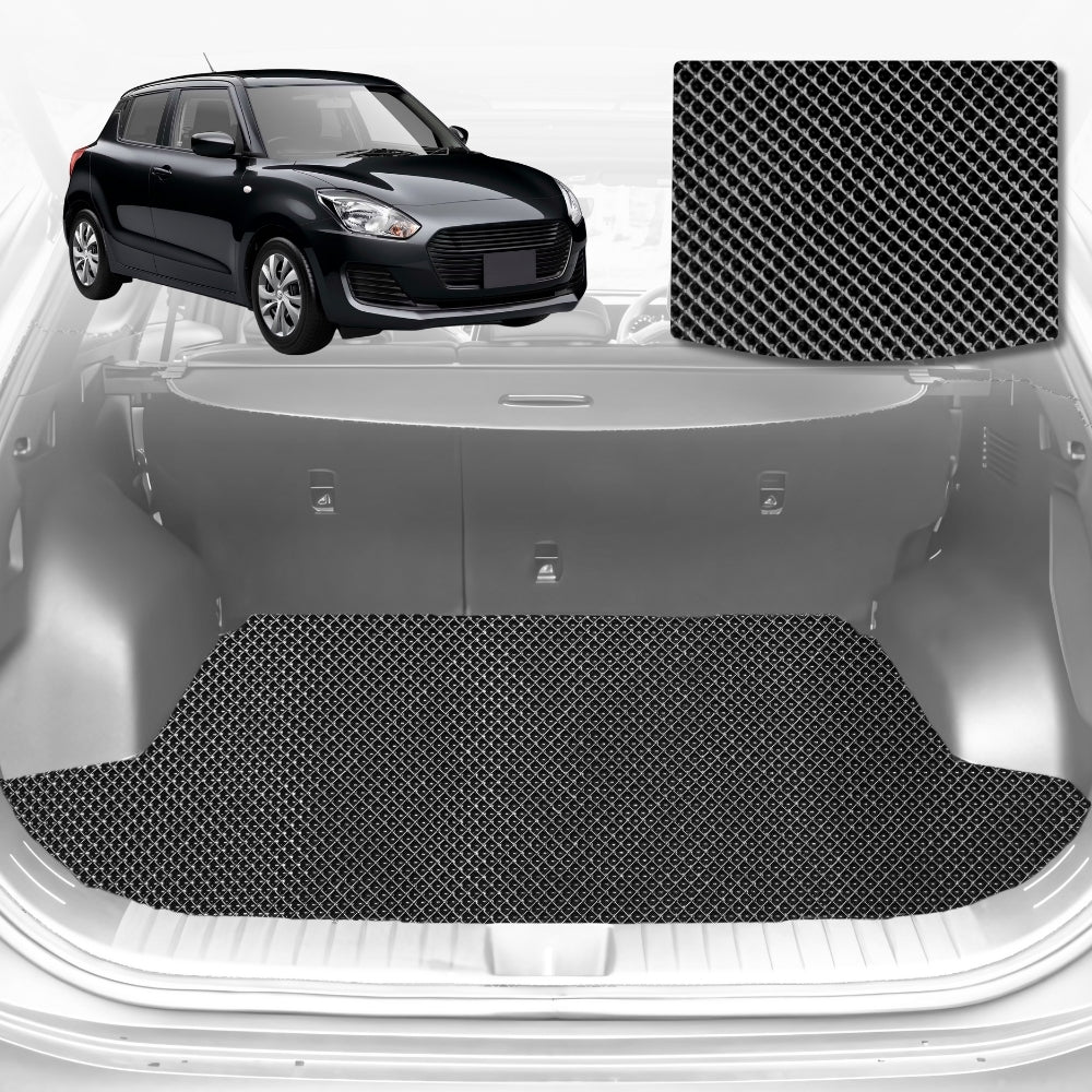6D Diamond Car Boot Mat for Suzuki Swift 2017-Current-Cargo Mat-Black-Outback GT