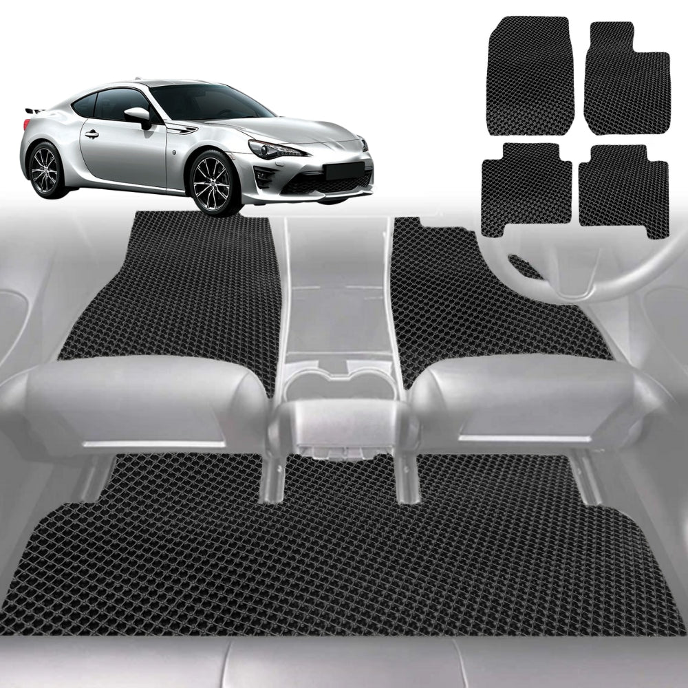 6D Diamond Car Floor Mats for Toyota 86 2012-2021-Full Set-Black-Outback GT