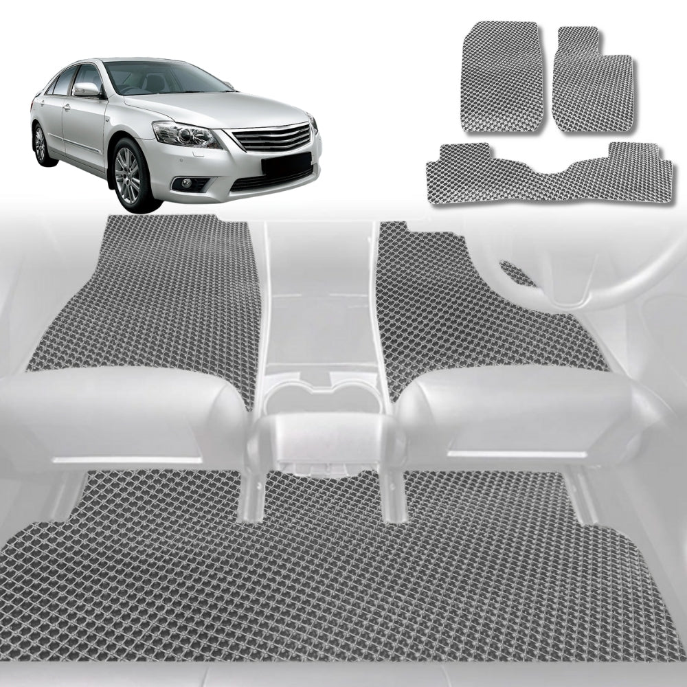 6D Diamond Car Floor Mats for Toyota Aurion 2006-2012-Full Set-Grey-Outback GT