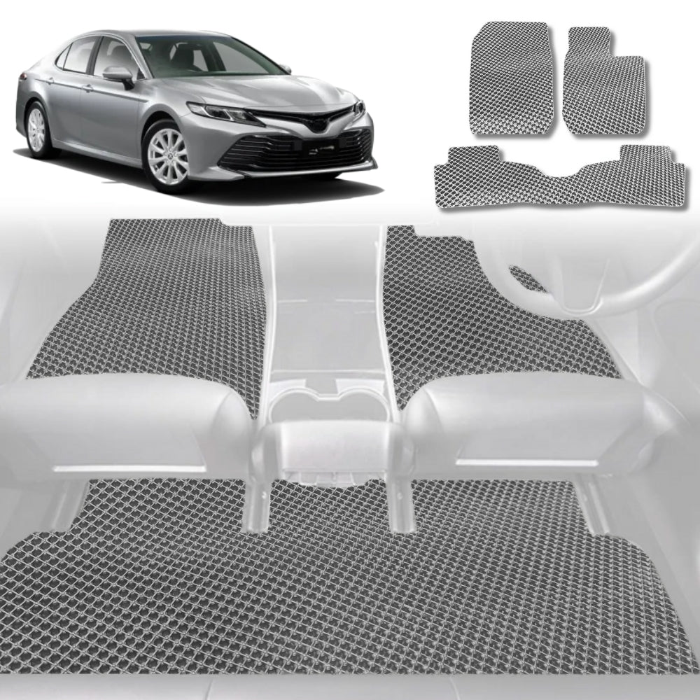 6D Diamond Car Floor Mats for Toyota Camry 2018-Current-Full Set-Grey-Outback GT
