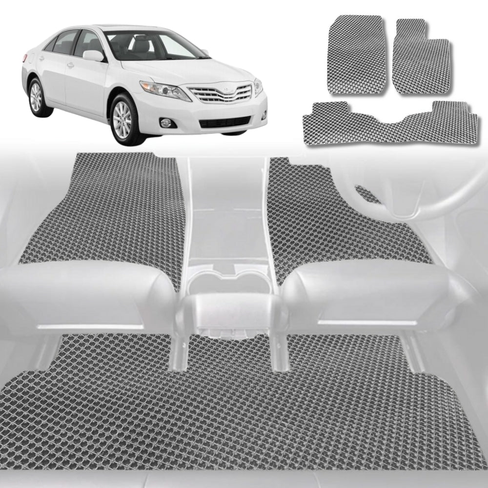 6D Diamond Car Floor Mats for Toyota Camry 2006-2011-Full Set-Grey-Outback GT