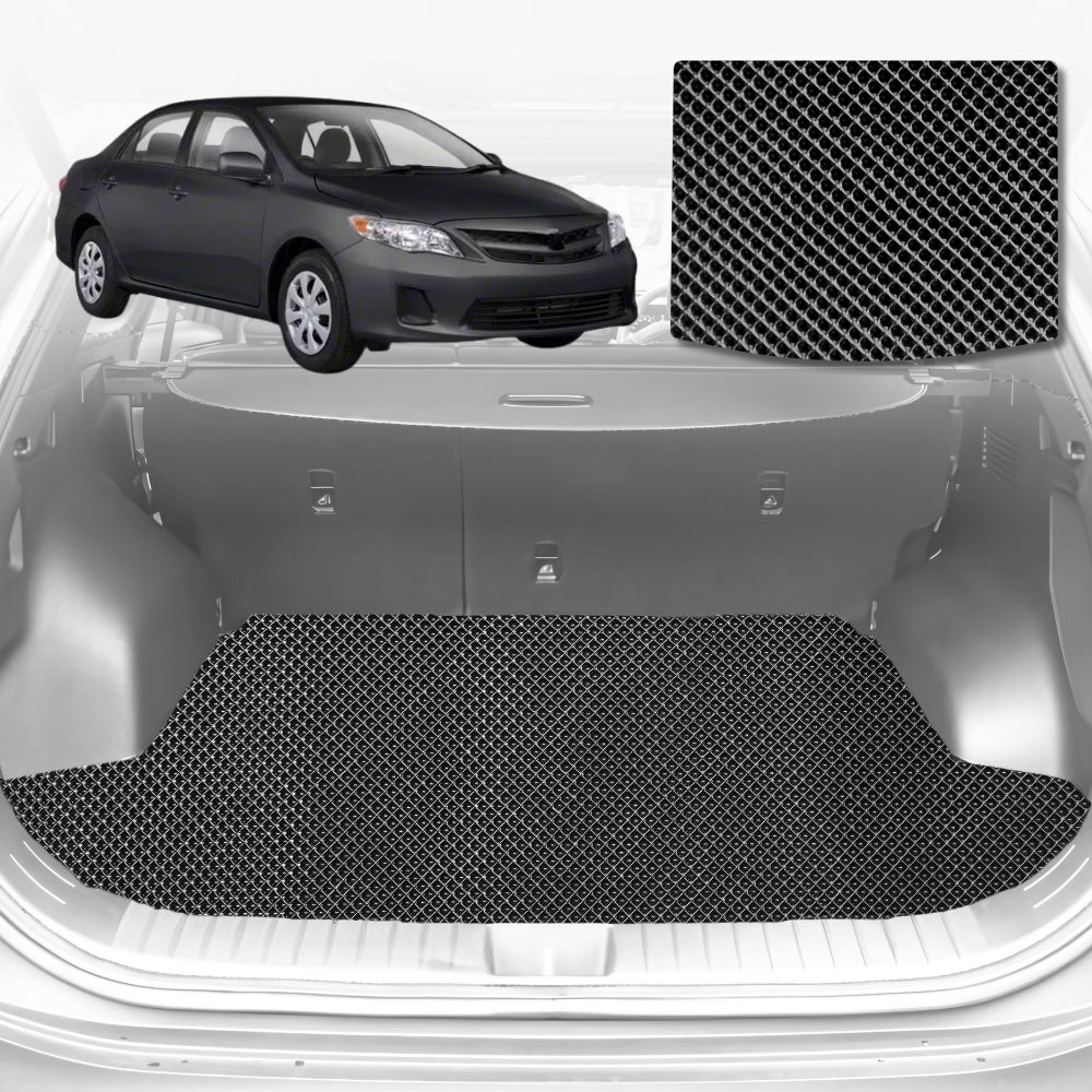 6D Diamond Car Boot Mat for Toyota Corolla Hatch/Sedan (E140/150)2007-2012-Cargo Mat-Black-Outback GT