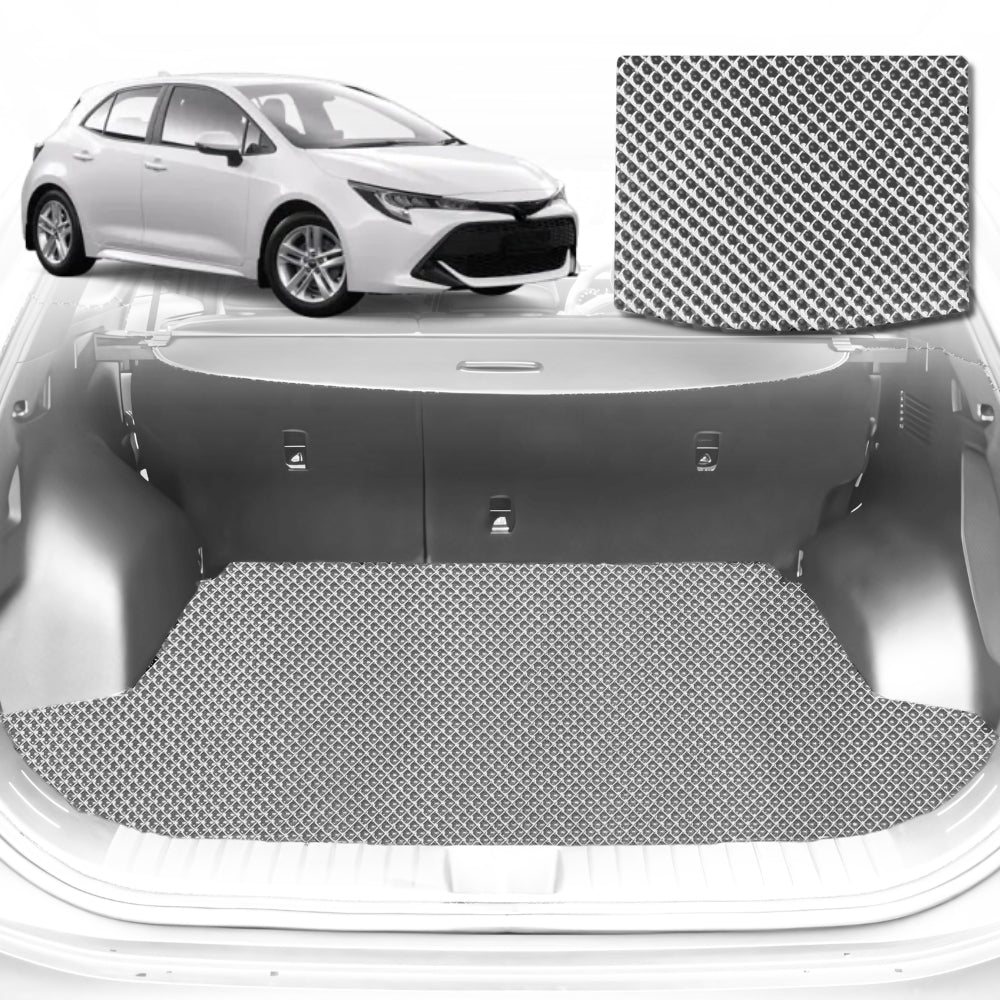 6D Diamond Car Boot Mat for Toyota Corolla Hatch (E160/170/180)2013-2018-Cargo Mat-Grey-Outback GT
