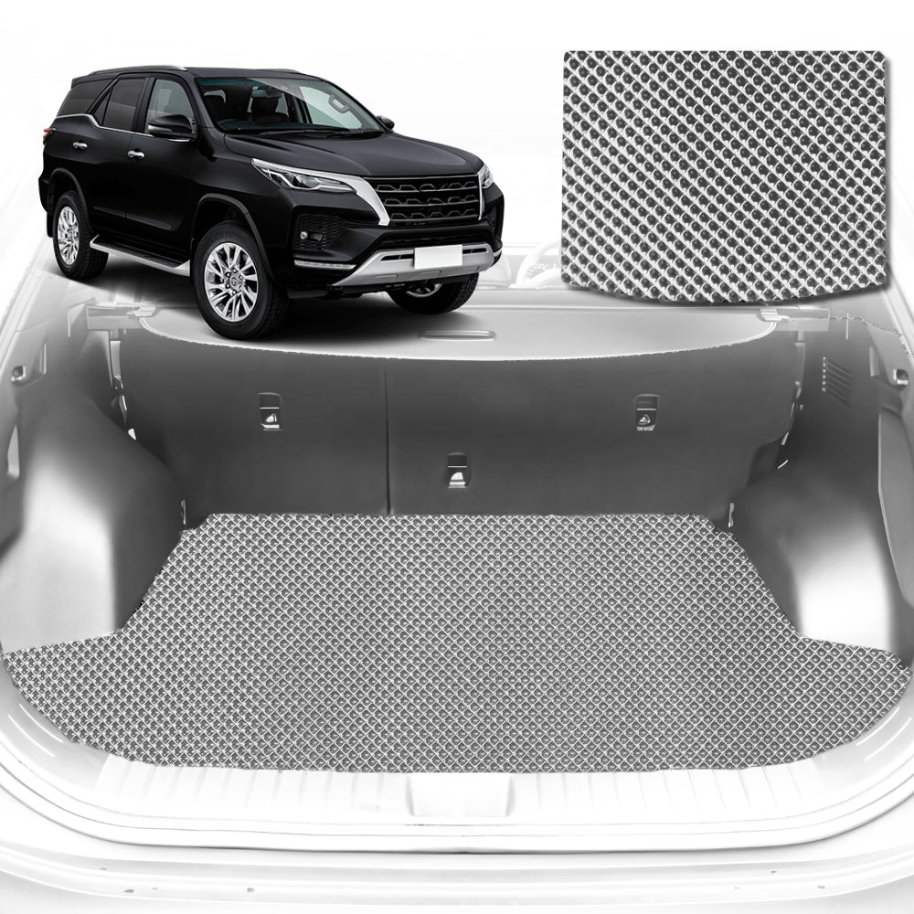 6D Diamond Car Boot Mat for Toyota Fortuner (AN150/AN160)2015-Current-Cargo Mat-Grey-Outback GT