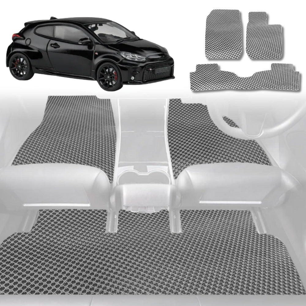 6D Diamond Car Floor Mats for Toyota GR Yaris 2021-Current-Full Set-Grey-Outback GT