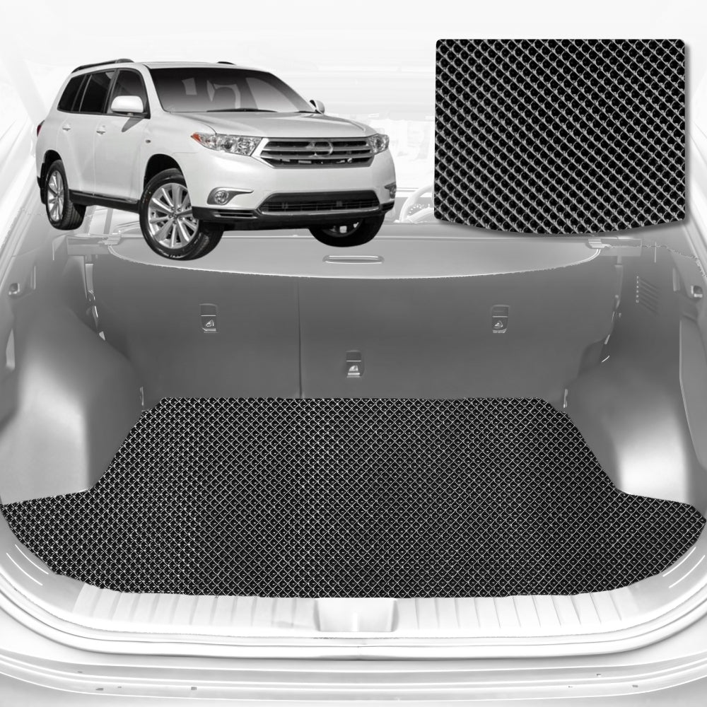 6D Diamond Car Boot Mat for Toyota Kluger (XU40)2007-2013-Cargo Mat-Black-Outback GT