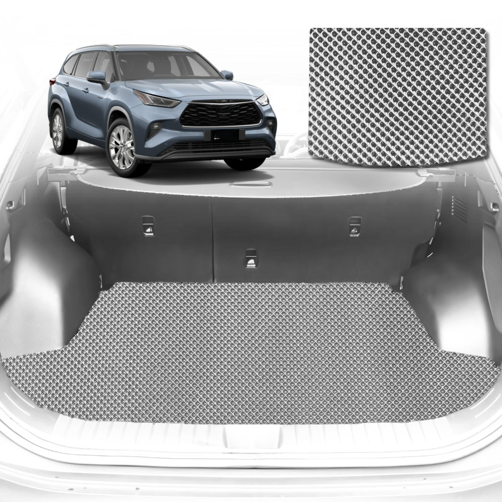 6D Diamond Car Boot Mat for Toyota Kluger (XU70)2021-Current-Cargo Mat-Grey-Outback GT