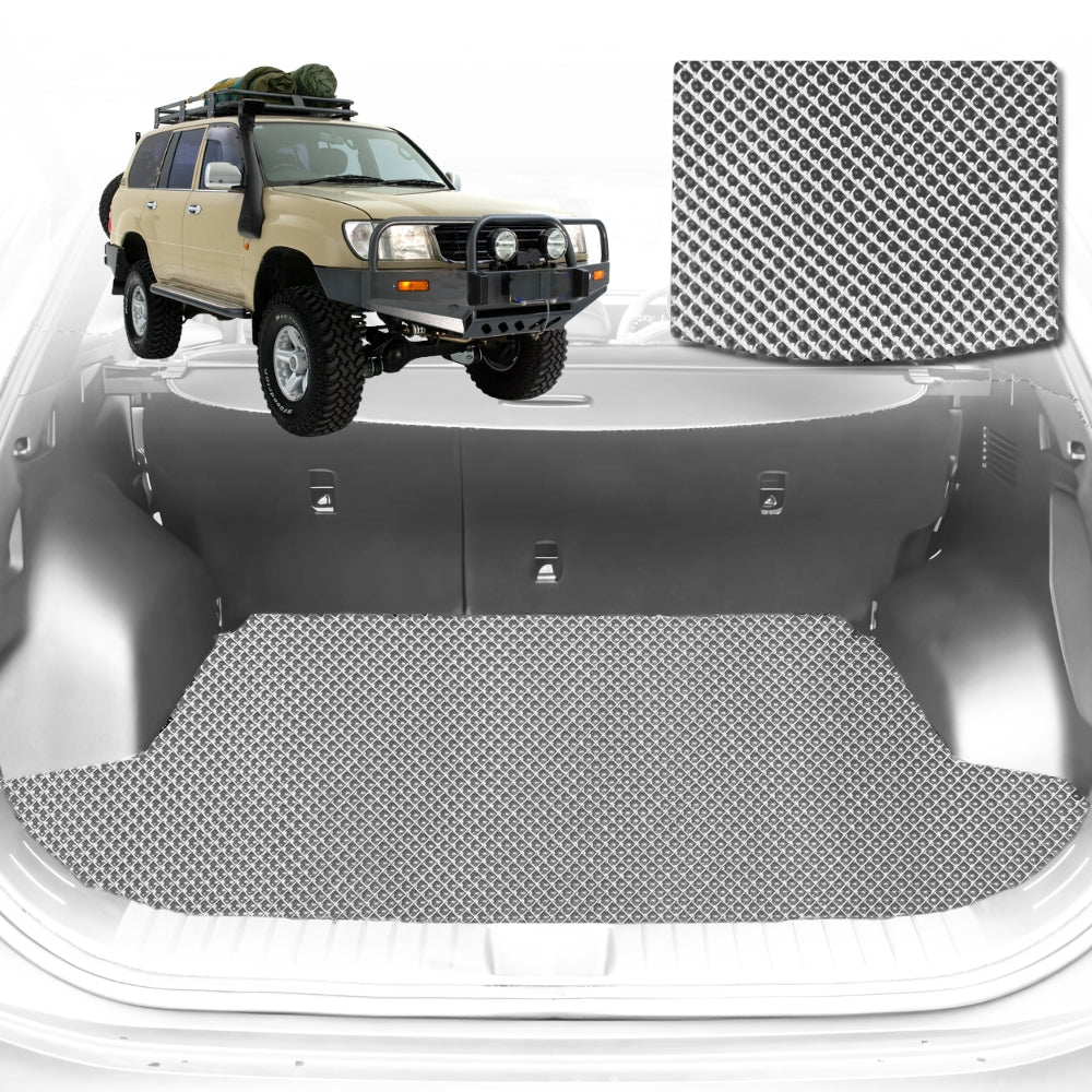 6D Diamond Car Boot Mat for Toyota LandCruiser 80 1990-1998-Cargo Mat-Grey-Outback GT