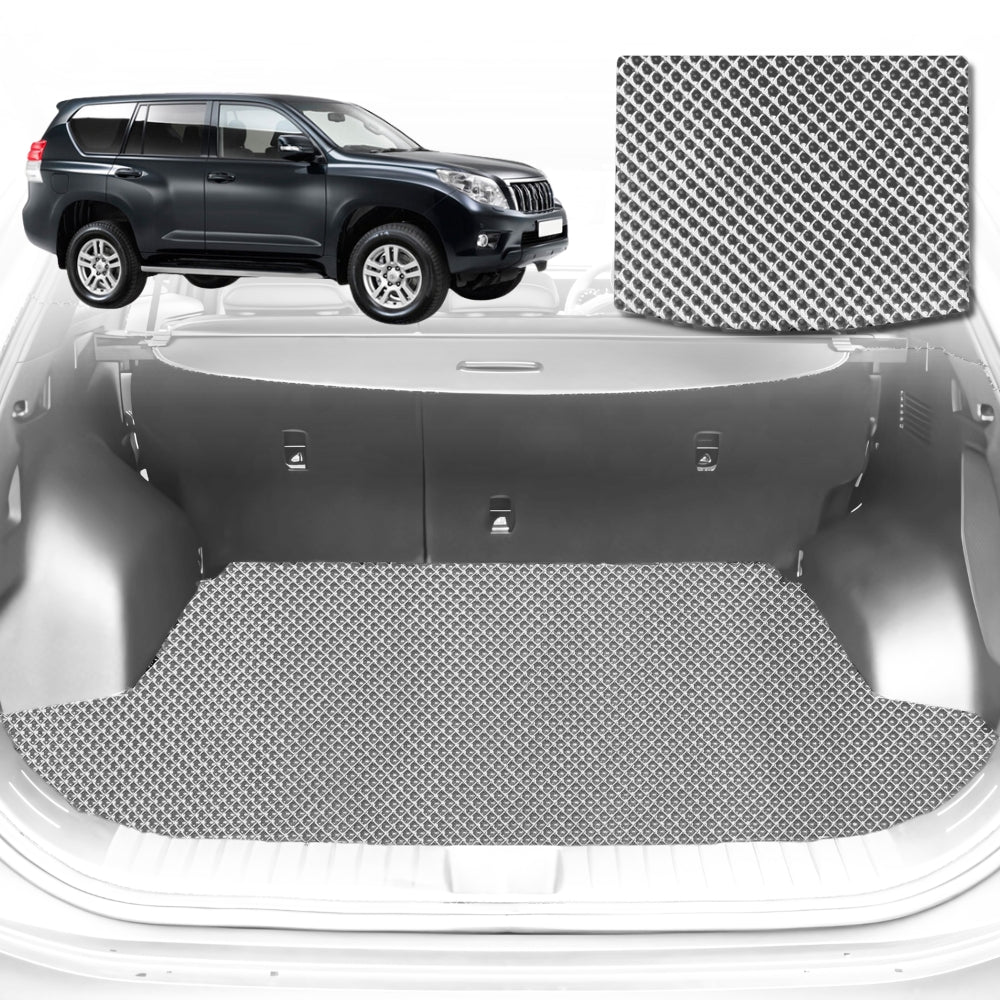 6D Diamond Car Boot Mat for Toyota Prado (J150)2009-2013-Cargo Mat-Grey-Outback GT