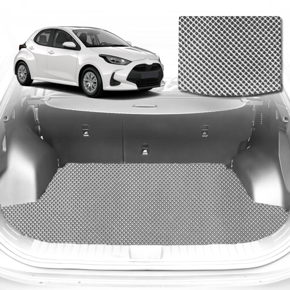 6D Diamond Car Boot Mat for Toyota Yaris 2011-2020-Cargo Mat-Grey-Outback GT