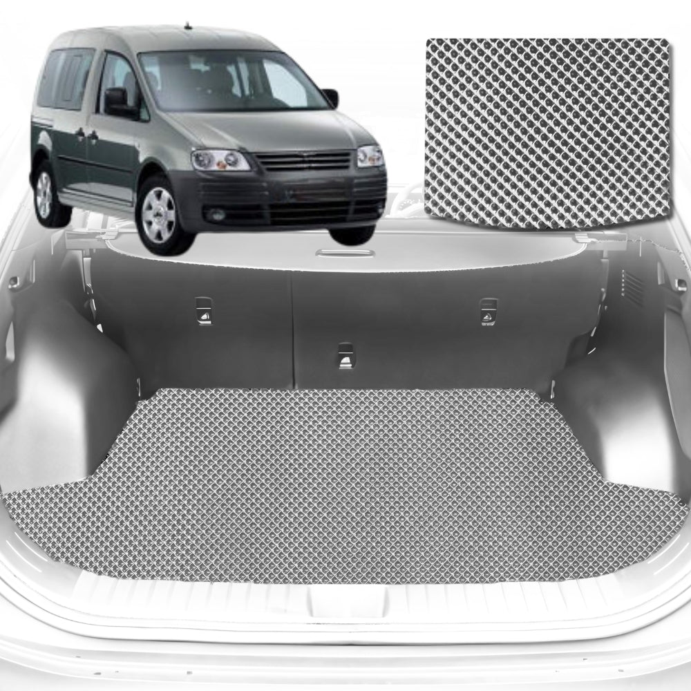 6D Diamond Car Boot Mat for VolksWagen Caddy 2005-2021-Cargo Mat-Grey-Outback GT