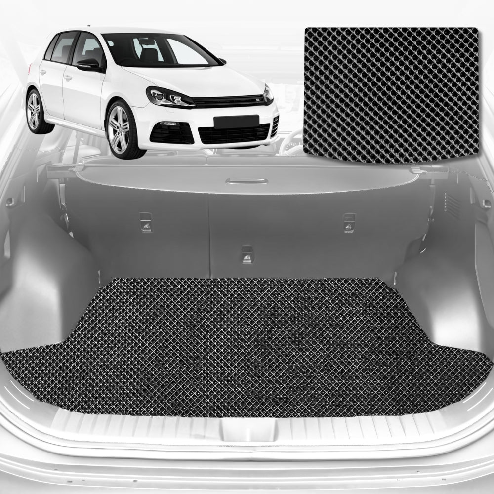 6D Diamond Car Boot Mat for VolksWagen Golf Hatch/Wagon (MK7)2013-2021-Cargo Mat-Black-Outback GT