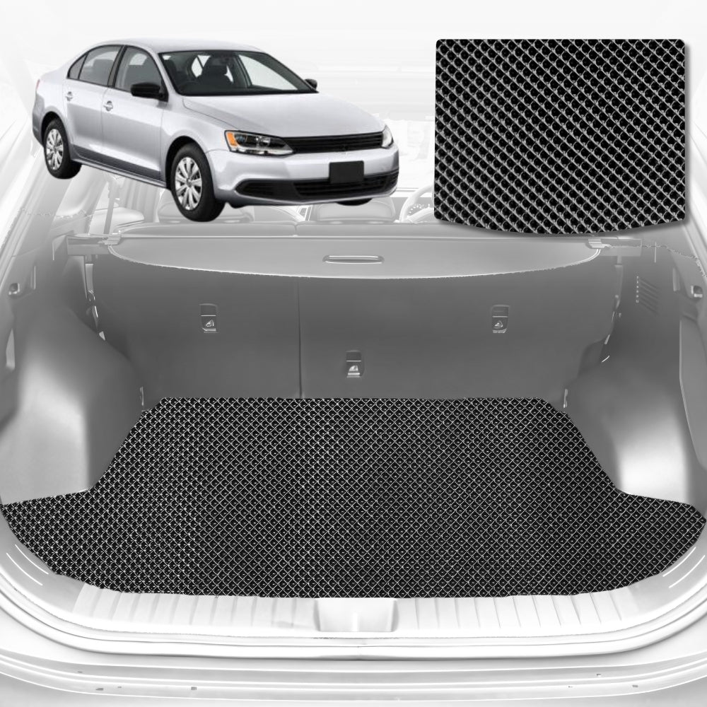6D Diamond Car Boot Mat for VolksWagen Jetta 1B2011-2017-Sedan-Cargo Mat-Black-Outback GT