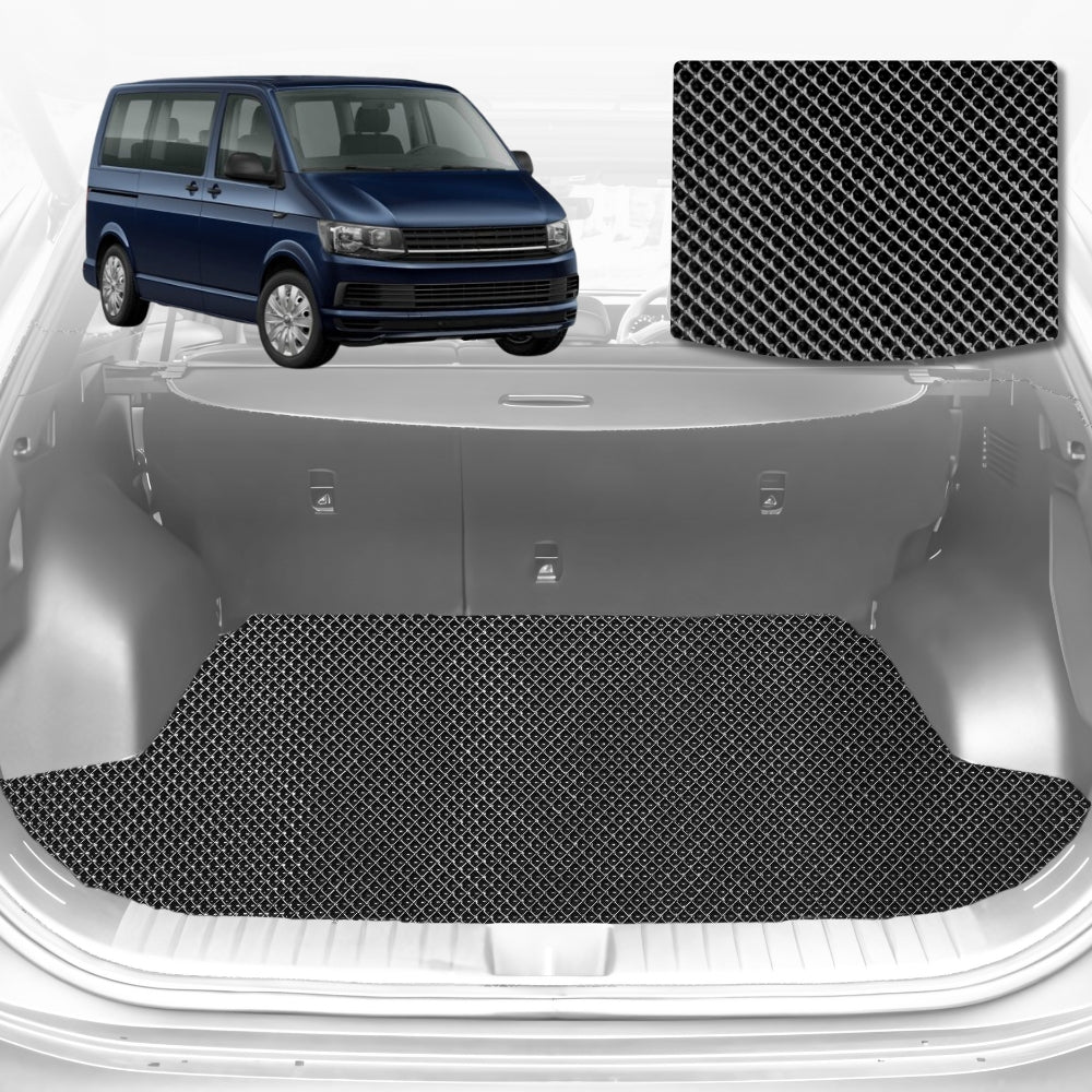 6D Diamond Car Boot Mat for VolksWagen Multivan T62016-Current-Cargo Mat-Black-Outback GT