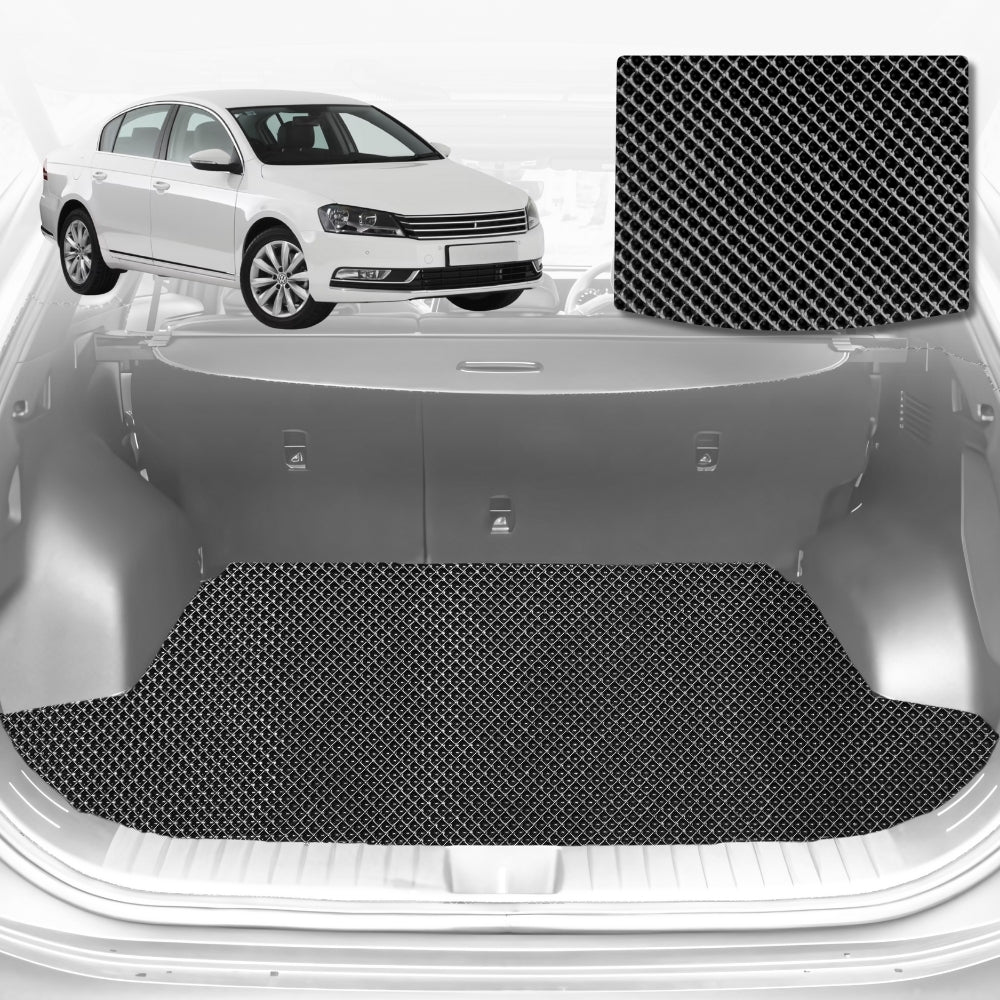 6D Diamond Car Boot Mat for VolksWagen Passat (B8)2015-Current-Sedan-Cargo Mat-Black-Outback GT